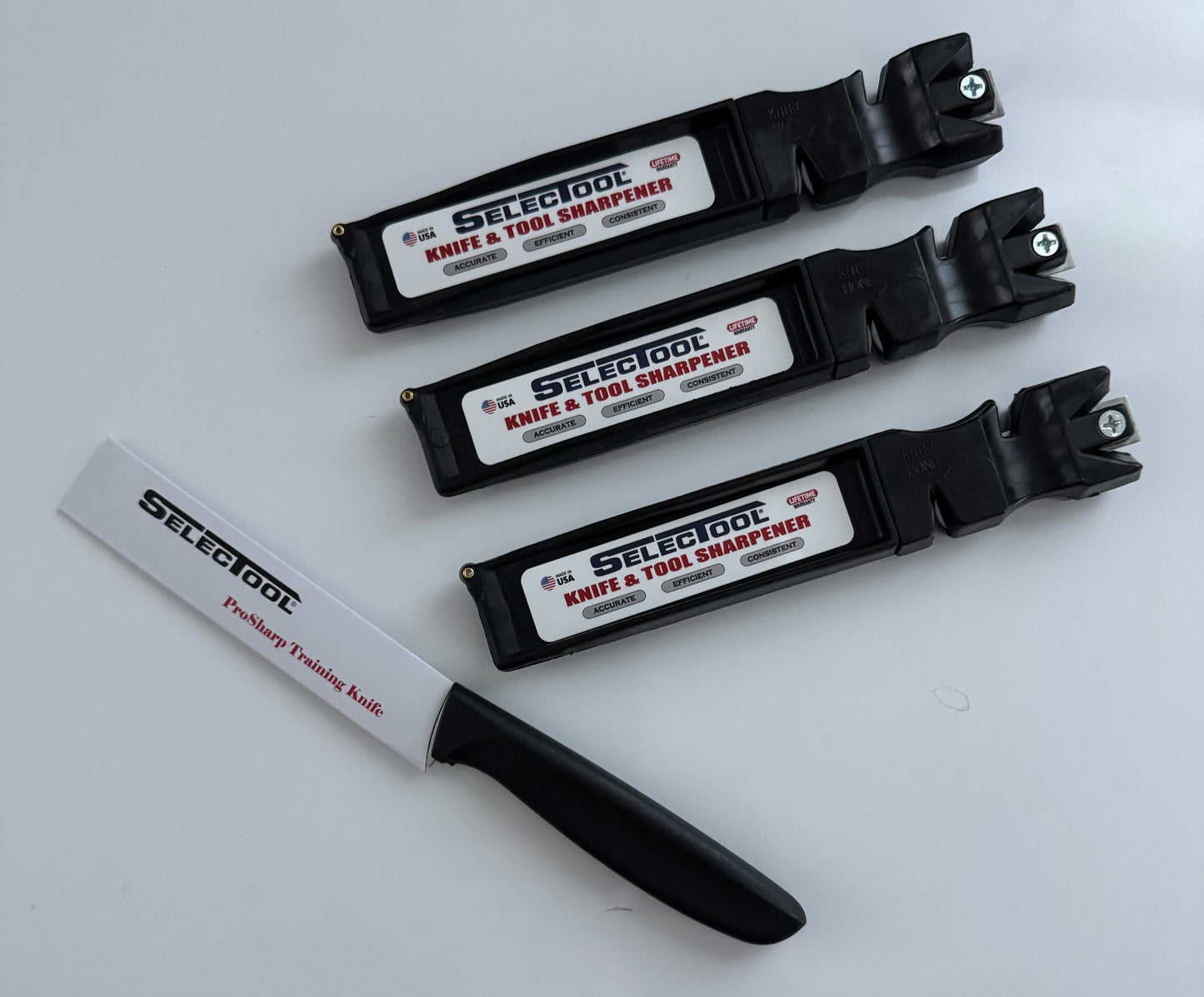 Buy 2 Get 1 Free SELECTOOL Sharpeners + Training Knife: One to keep, Two to Share