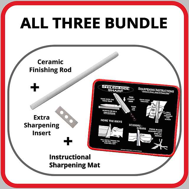 All Three Bundle: Sharpening Mat, Ceramic Honing Rod & Extra Blade